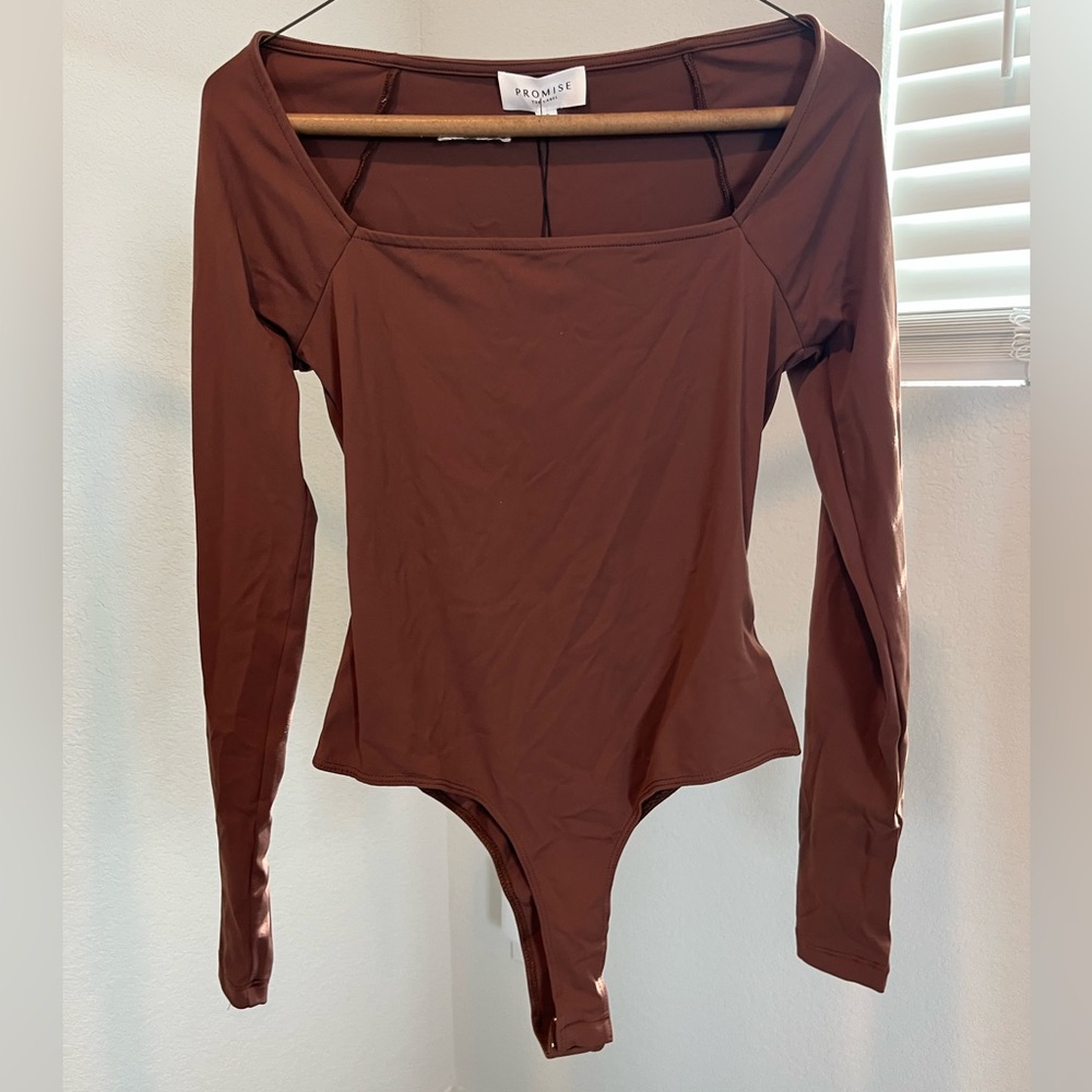 Promise Chocolate Long Sleeve Bodysuit